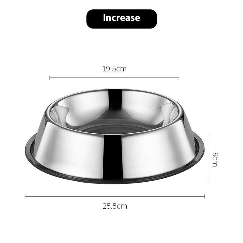Non-Slip Stainless Steel Dog Food Bowl in Five Sizes, for dogs.