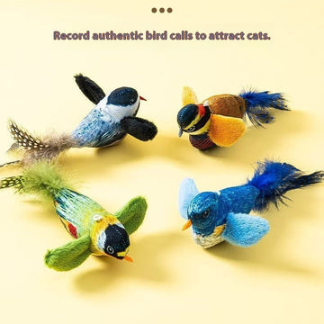 Realistic Chirping Bird Cat Toy – Interactive Plush Teaser – detail view