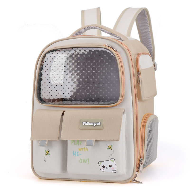 Breathable PU Cat Carrier Bag with 13L Capacity, for cats.