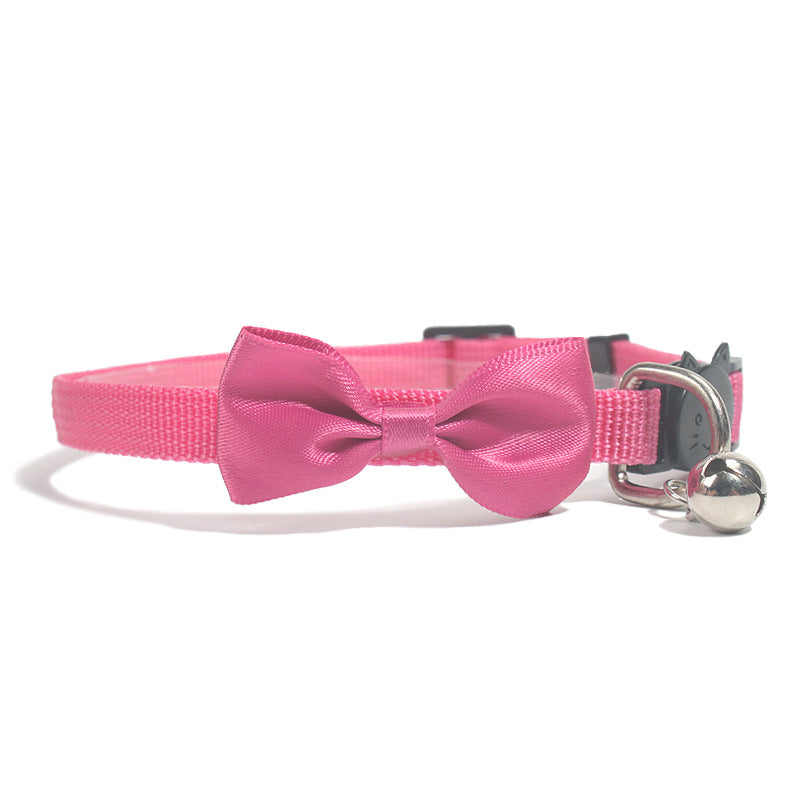 Adjustable Nylon Bow Collar with Bell, for cats.