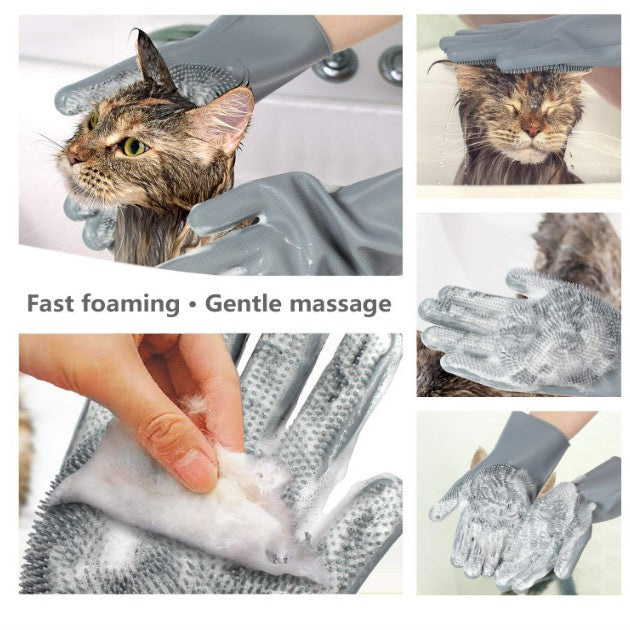 Silicone Grooming Massage Glove, for dogs and cats.
