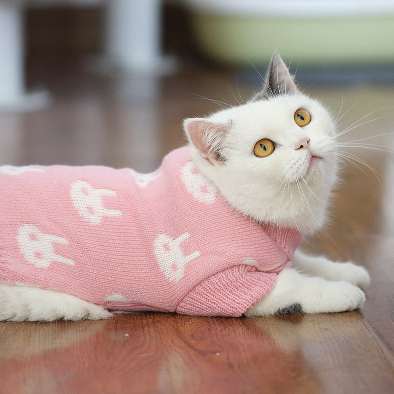 Bulky Acrylic Knit Sweater, for cats.