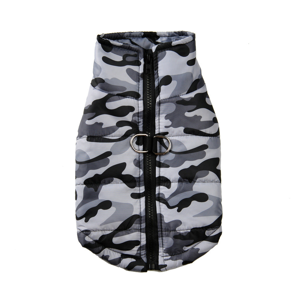 Thickened Camouflage Jumpsuit, for dogs.