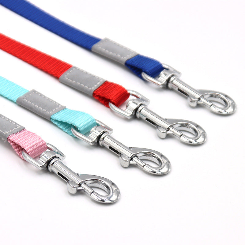 Reflective Nylon Dog Leash, 150 cm Fixed Length, for dogs.