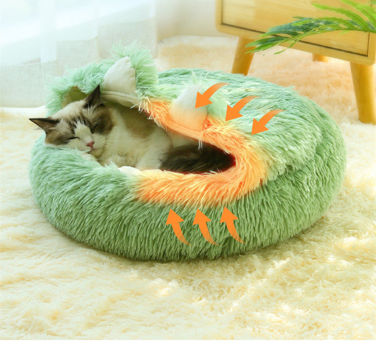 Semi-Closed Plush Pet Nest, for cats and dogs.