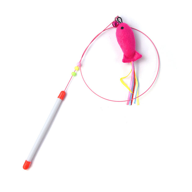 12-Piece Cat Toy Variety Pack – Wand, Mouse, Tunnel & Spring – in use