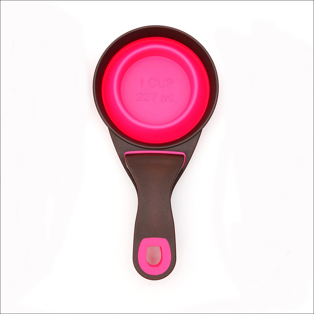 Folding Travel Bowl and Measuring Scoop, for dogs and cats.