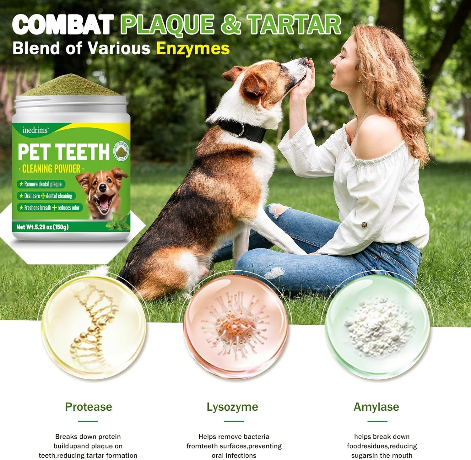 Pet Dental Powder - Freshens Breath, Protects Gums And Strengthens Teeth. An Essential For Daily Oral Care And General Dental Care. - kindoPet