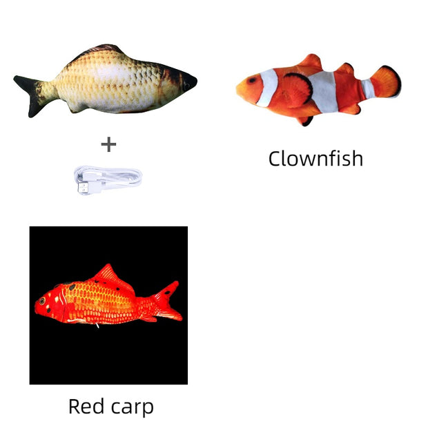 Motion-Activated Fish Cat Toy - USB Rechargeable Flopping Interactive – close-up