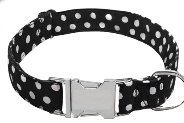 Adjustable Polyester Dog Collar with Alloy Hardware, for dogs.