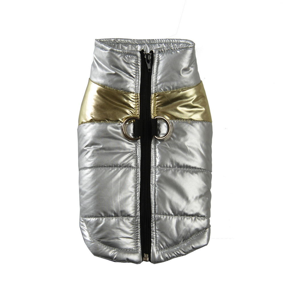 Glossy Metallic-Finish Dog Vest Coat for Cool Weather, for dogs.