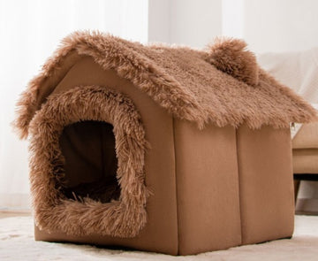 Foldable Enclosed Dog House – Warm Winter Cave Kennel for Cats & Dogs – pet wearing