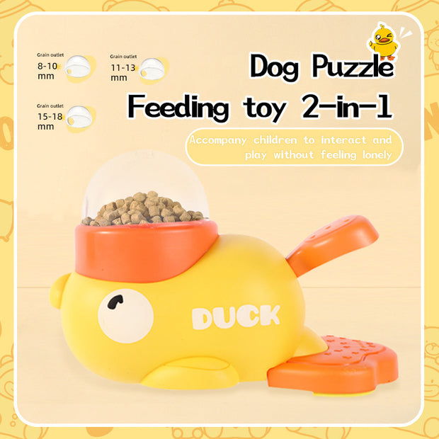 Duck Puzzle Feeder – Interactive Treat Dispenser for Dogs – in use