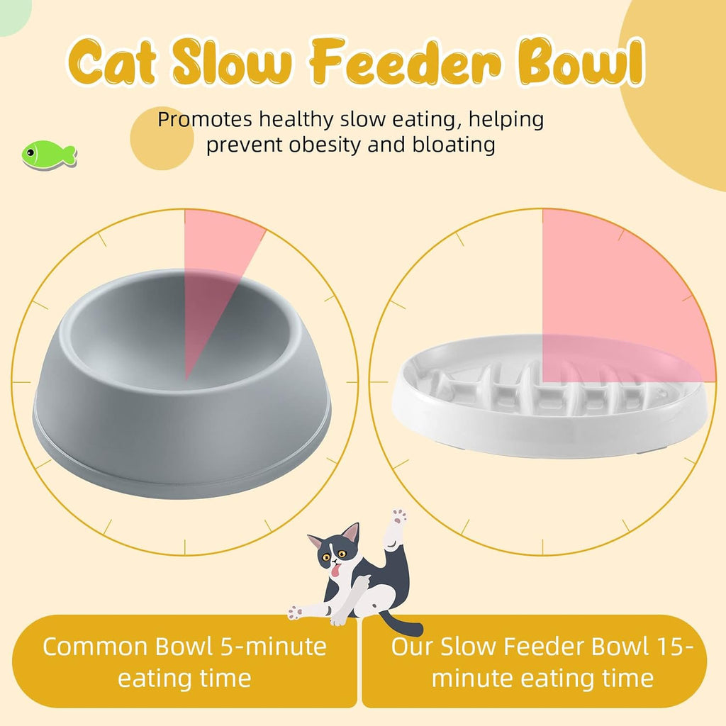 Fishbone-Shaped Anti-Gulping Slow Feeder Bowl, for cats.