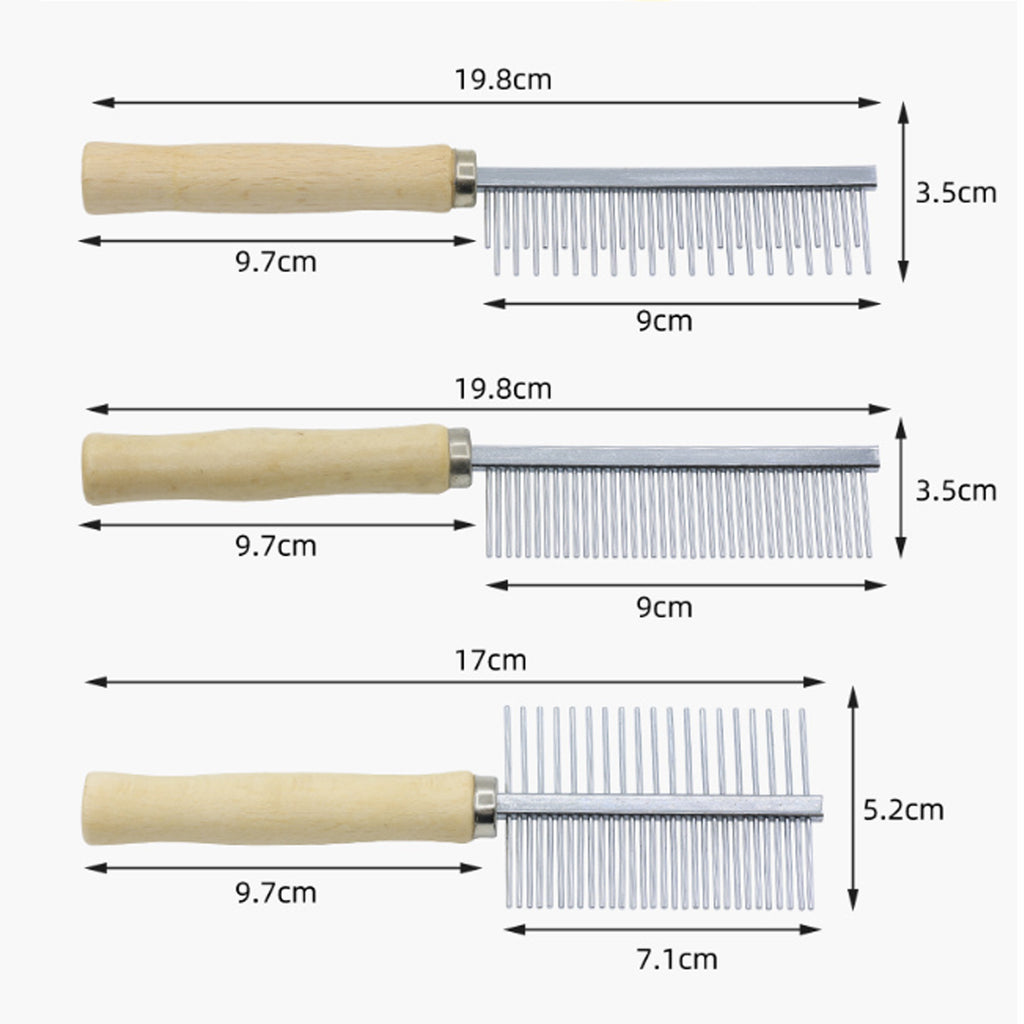 Wooden Handle Grooming Comb, for dogs and cats.