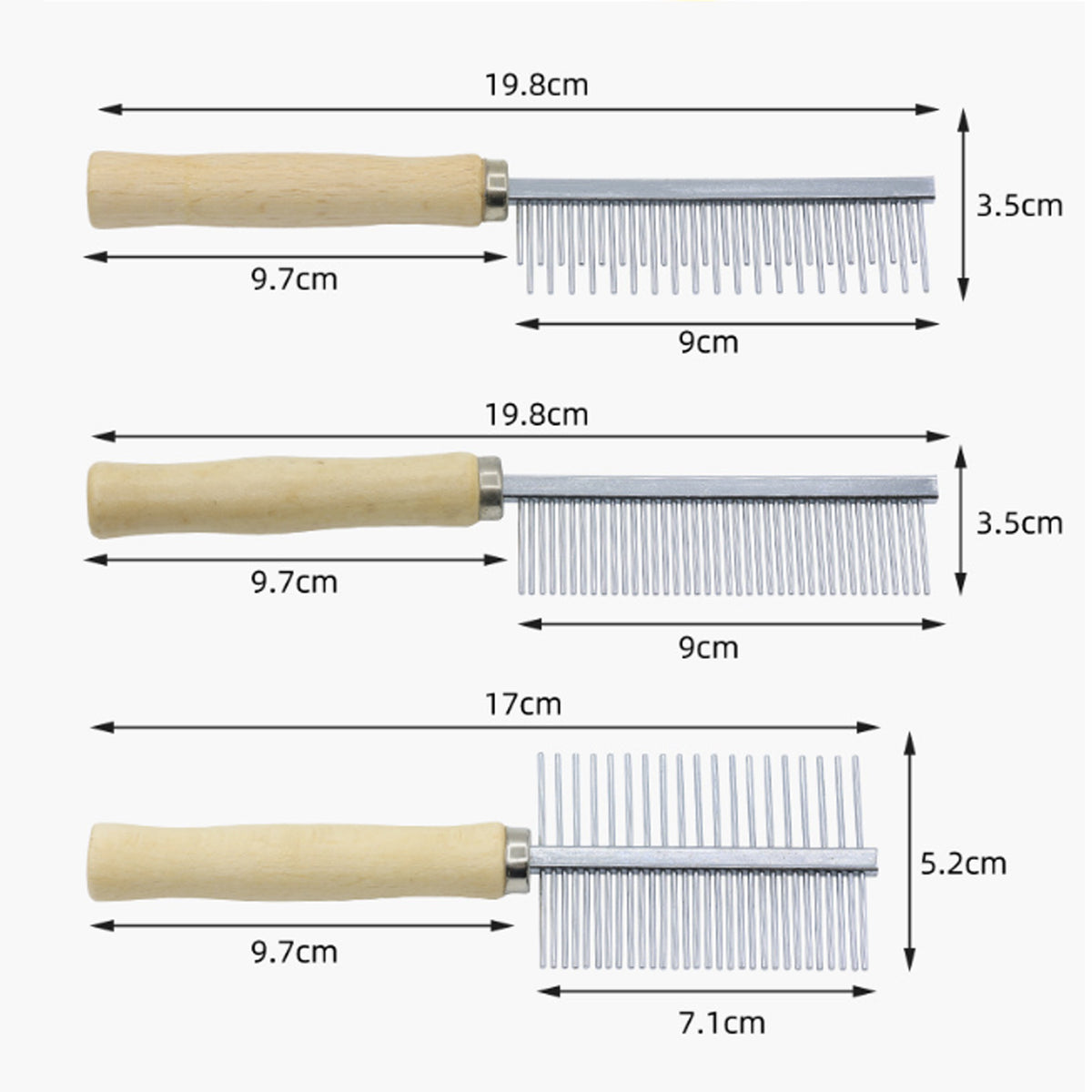 Wooden Handle Grooming Comb, for dogs and cats.