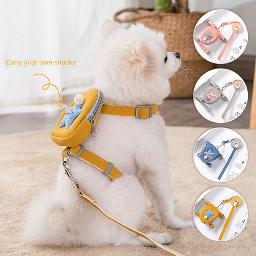 Star Print Polyester Vest Harness Leash for Dogs