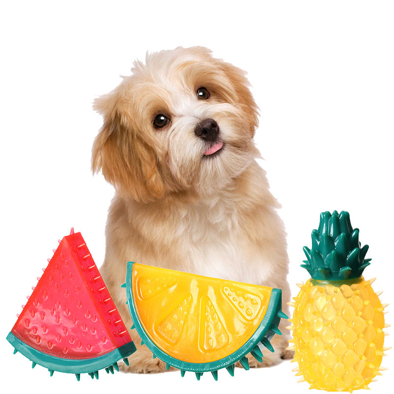 Squeaky Fruit-Shaped Chew Toy, for dogs and cats.