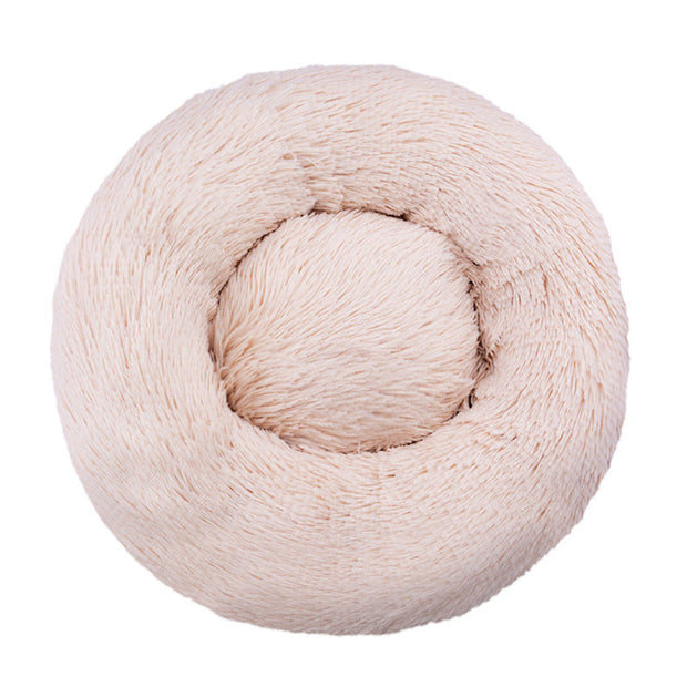 Machine-Washable Plush Round Dog Bed – Orthopedic Comfort – side view