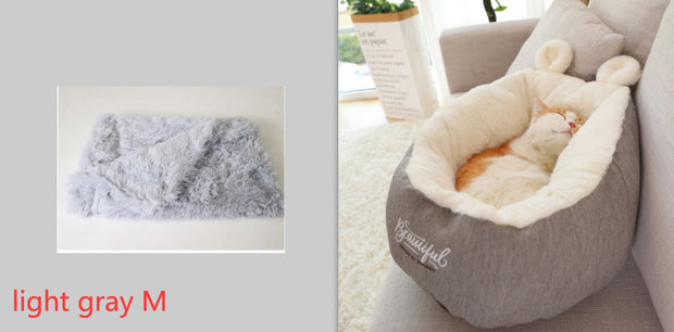 Dog Sleeping Bag Bed – Soft Warming Cushion Kennel – side view