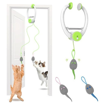 Colorful Beating Mouse Electric Door Holder Hanging Automatic Interactive Toy