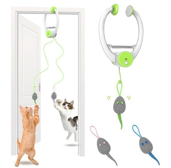 Interactive Electric Mouse Door Holder Toy for Cats - Colorful & Automated – size reference
