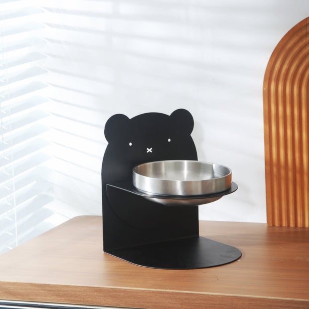 Stainless Steel Cat Bowl with Stand – Anti-Tip Wide Feeding Dish – size reference