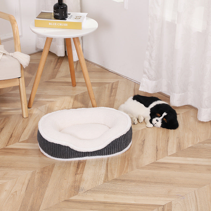 New Autumn-winter Pet Bed - Cute, Soft, Comfortable, Detachable, Thick And Warm Plush Cushion Products For Pets