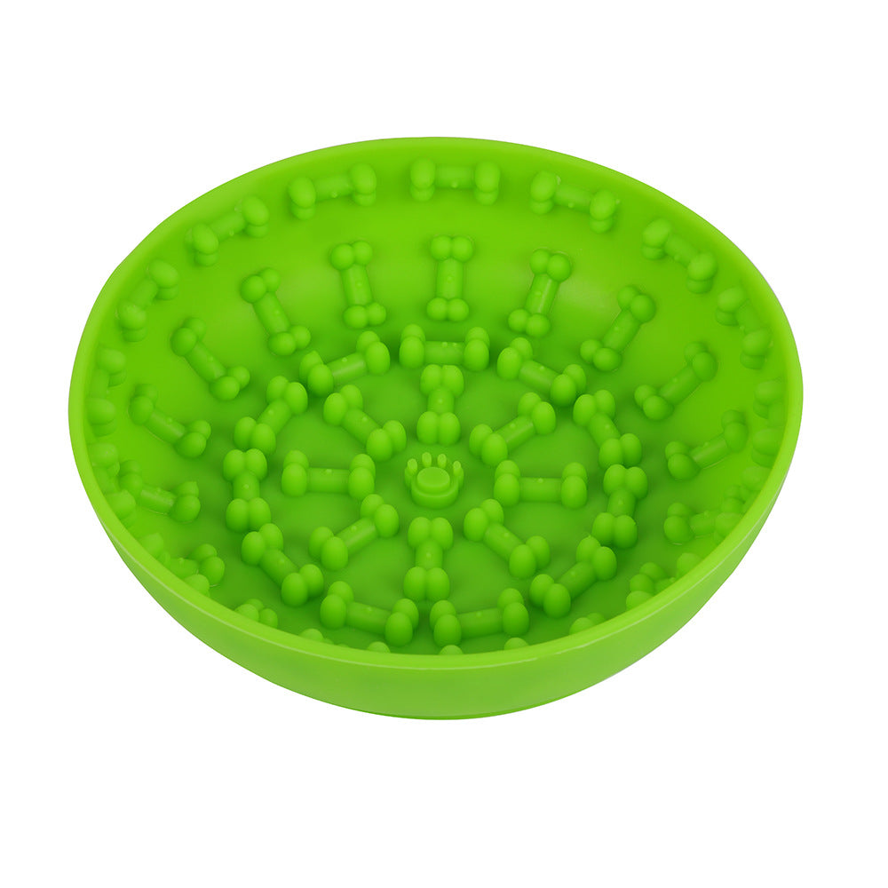 Suction-Cup Silicone Slow-Feed Bowl, for dogs and cats.