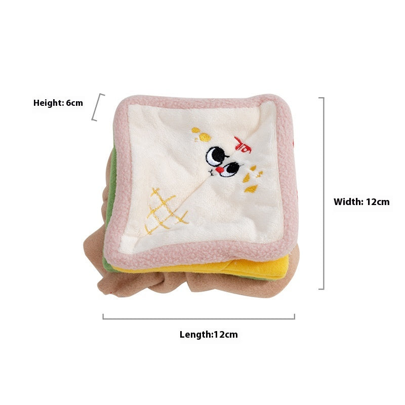 Plush Sandwich Toy with Crinkle Paper, for dogs and cats.