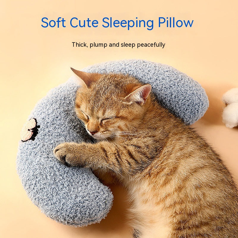 Soft Cotton Moon-Shaped Pillow for Small Dogs and Cats