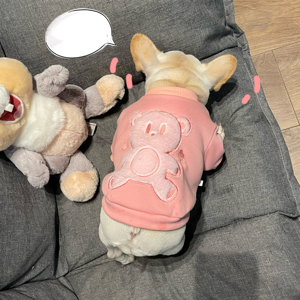 Plush Pink Princess-Style Cotton Sweater, for dogs.