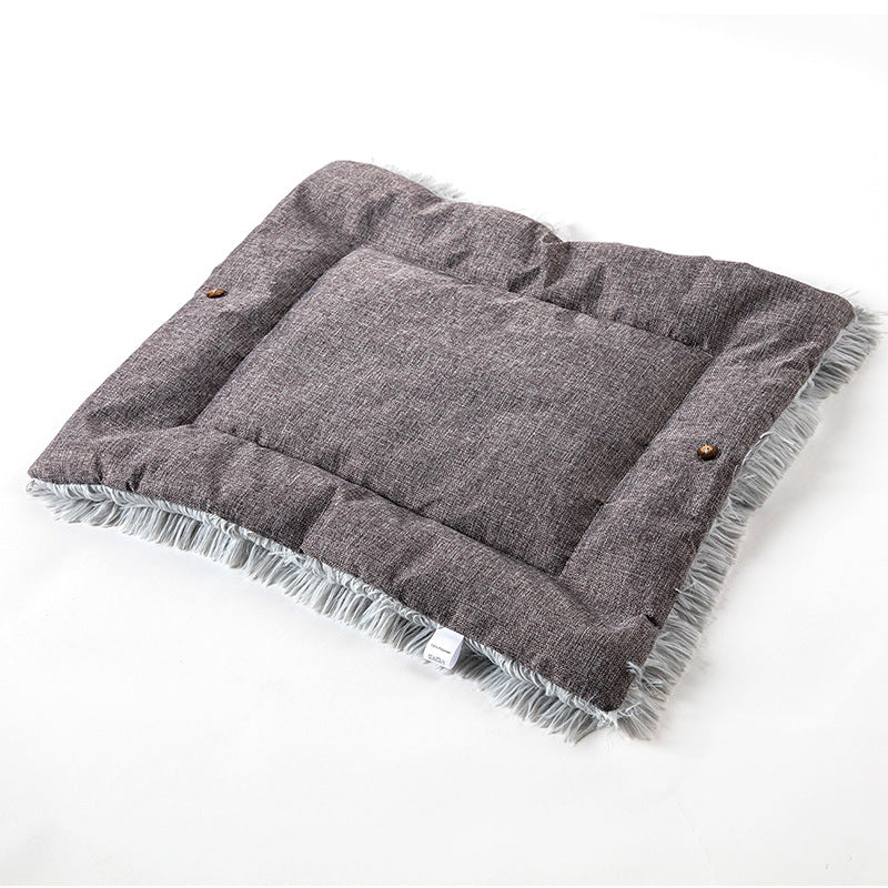 Plush Button Cat Nest and Cushion, 60 by 50 cm, for cats.