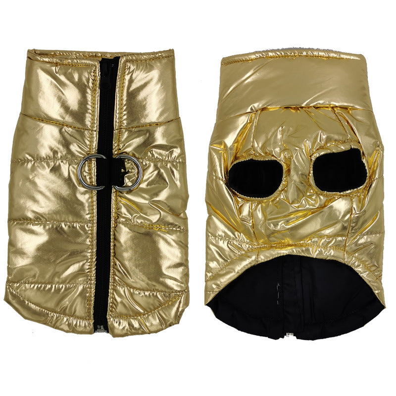 Glossy Metallic-Finish Dog Vest Coat for Cool Weather, for dogs.
