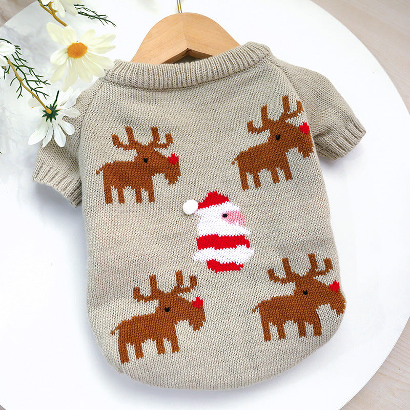 Holiday-Print Acrylic Knit Sweater, for dogs.