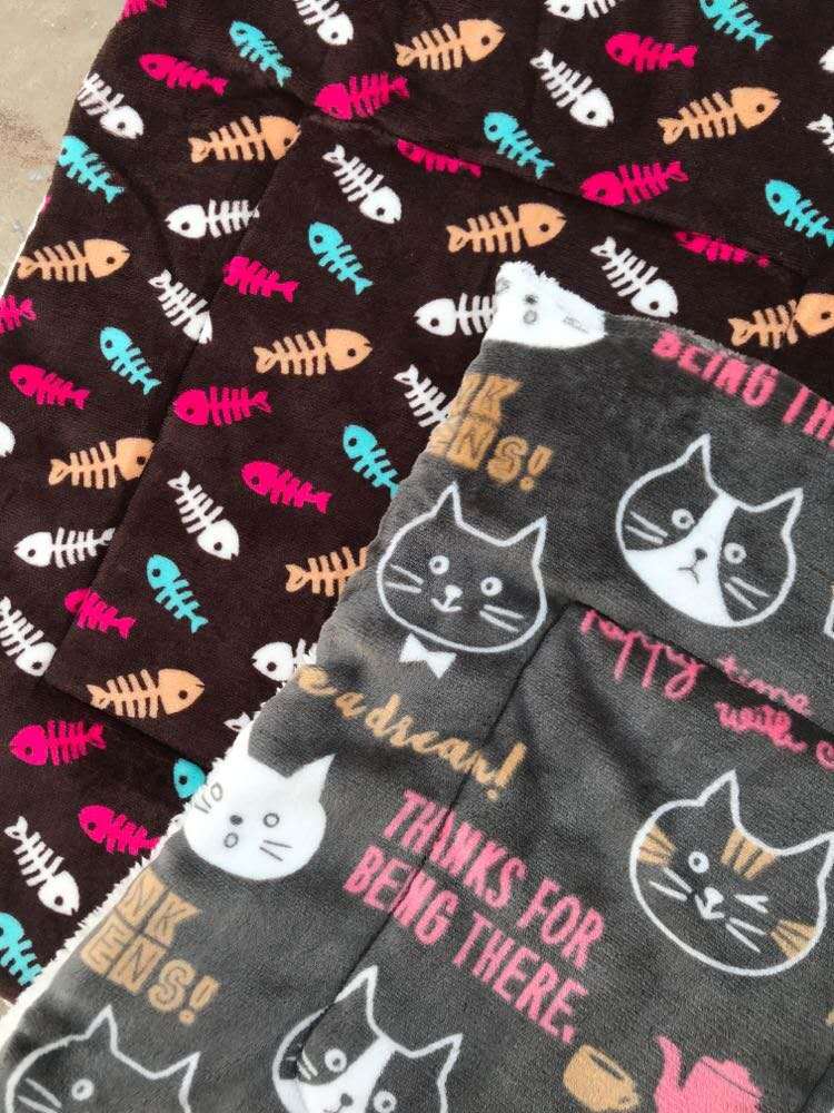 Thick Cartoon-Print Blanket, for dogs and cats.