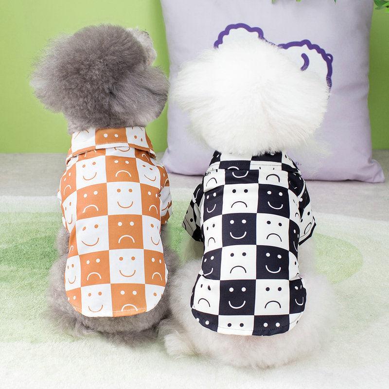 Checkered Cotton-Blend Shirt, for dogs.