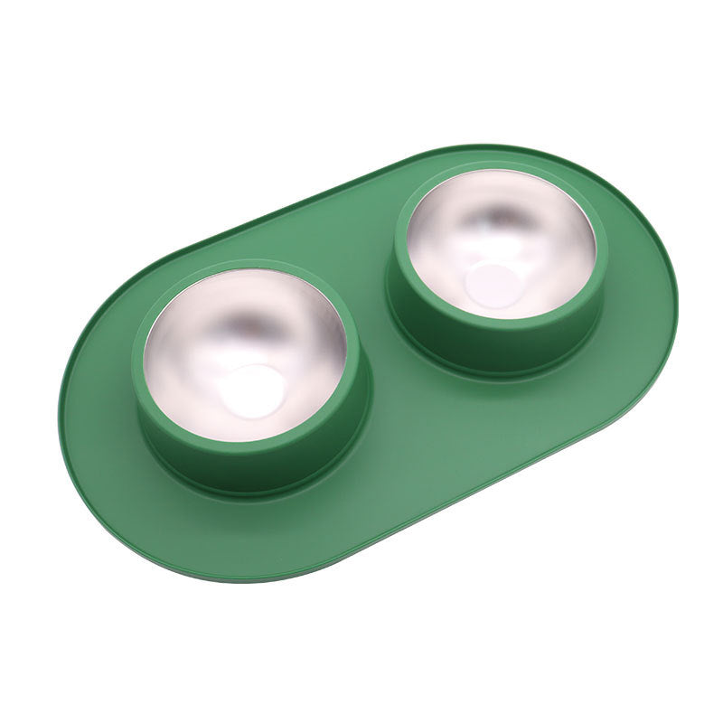 Anti-Splash Stainless Steel Bowl with Silicone Base, for dogs and cats.