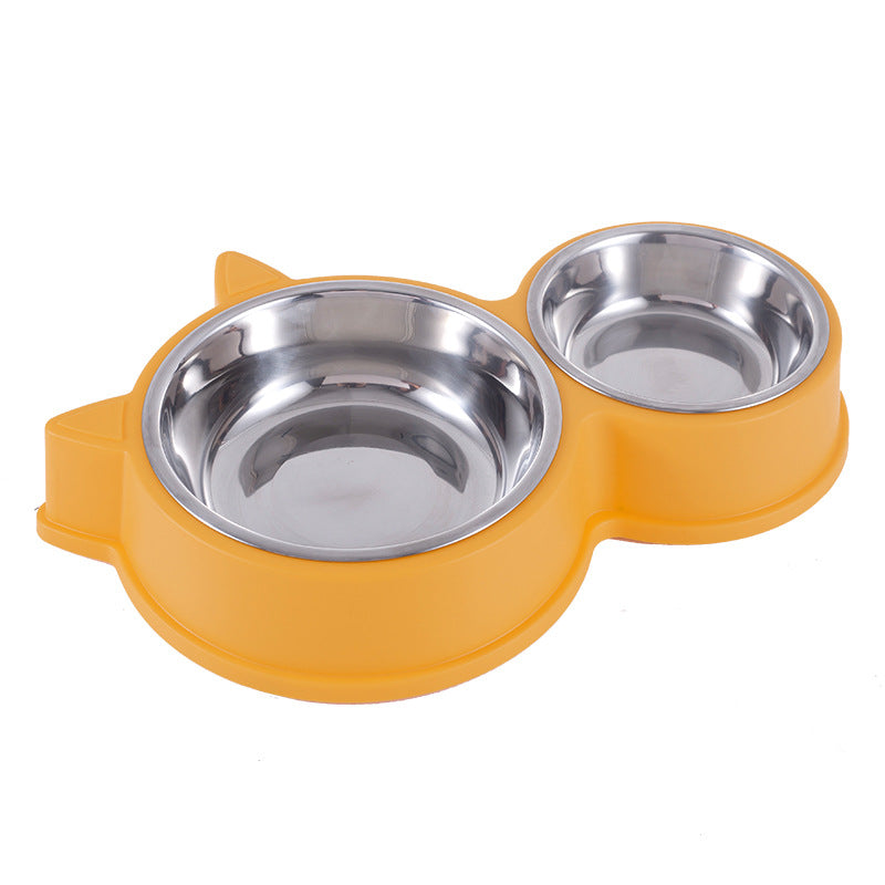 Cat-Ear Shaped Double Feeding Bowl, for dogs and cats.