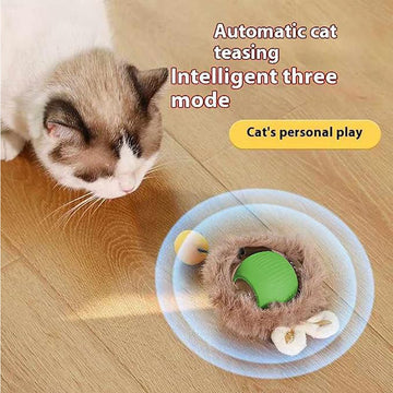 Interactive Self-Rotating Cat Ball – LED Auto-Play Toy – side view