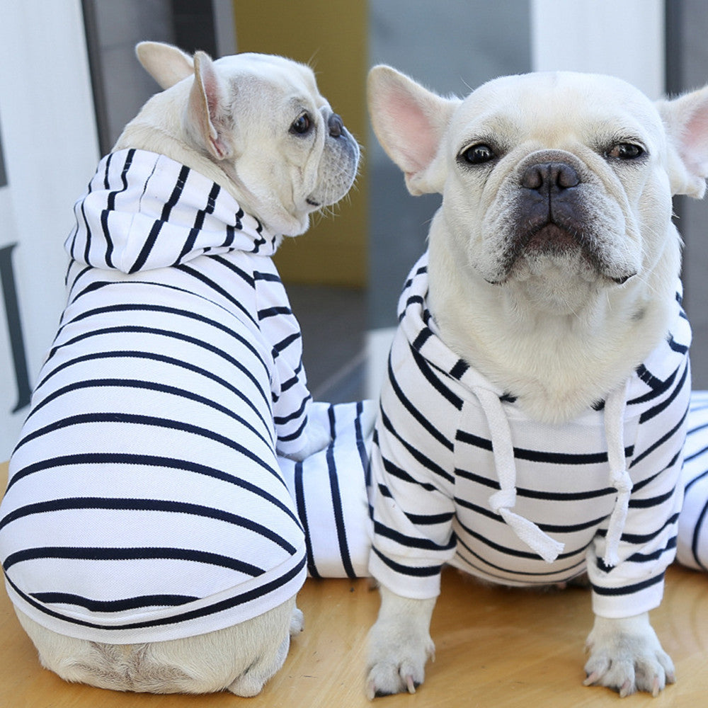 Striped Polyester Pullover Hoodie, for dogs and cats.