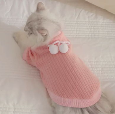 Cartoon Print Kitten Sweater, Sized From XS to XL, for cats.