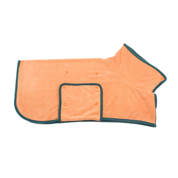 Absorbent Dog Bathrobe – Quick-Dry Microfiber Towel Coat with Belt – side view