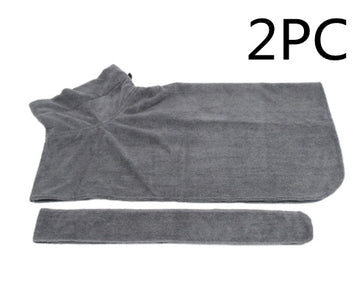 Absorbent Dog Bathrobe – Quick-Dry Microfiber Towel Coat with Belt – color options