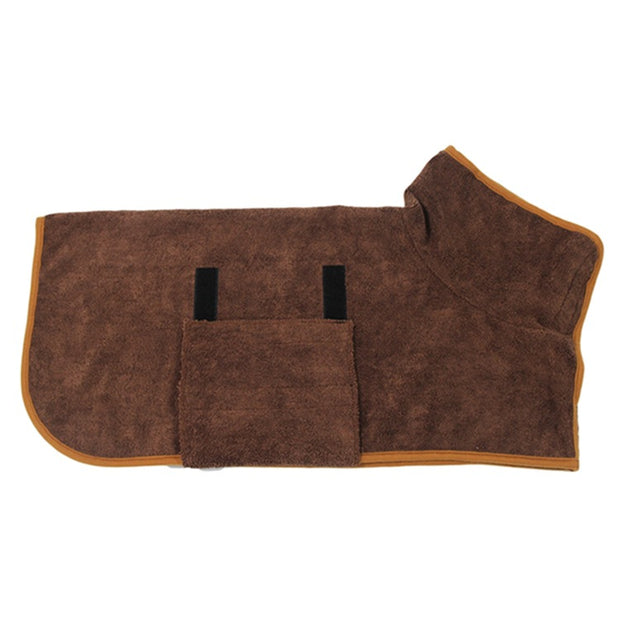 Absorbent Dog Bathrobe – Quick-Dry Microfiber Towel Coat with Belt – color options