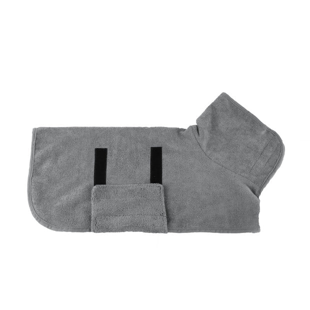 Absorbent Dog Bathrobe – Quick-Dry Microfiber Towel Coat with Belt – pet wearing