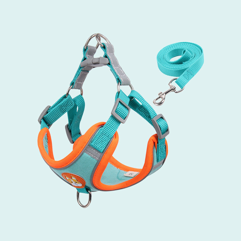 Cotton Vest Harness and Leash Set, for dogs.
