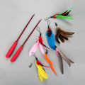 10-Piece Cat Teaser Wand Set with Telescopic Poles, for cats.
