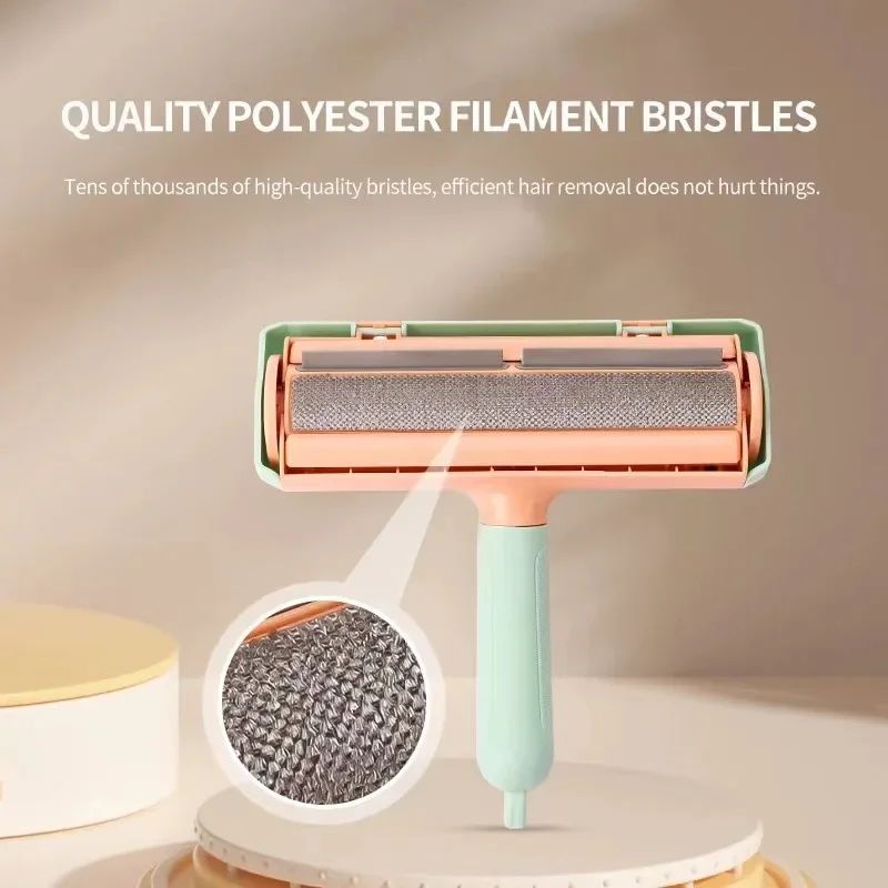 Two-Way Static Hair Removal Brush for Home and Pets, for dogs and cats.