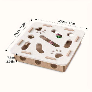 Durable Felt Interactive Cat Puzzle Toy With Maze, Bell Ball & Pathways – pet wearing